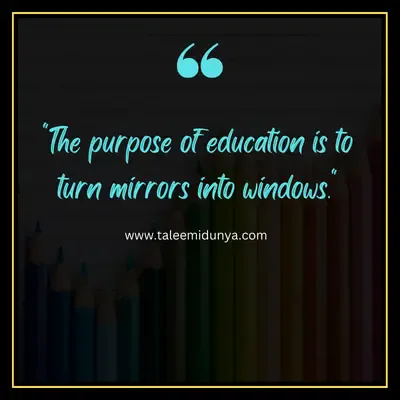 the purpose of education is to turn mirror into windows.